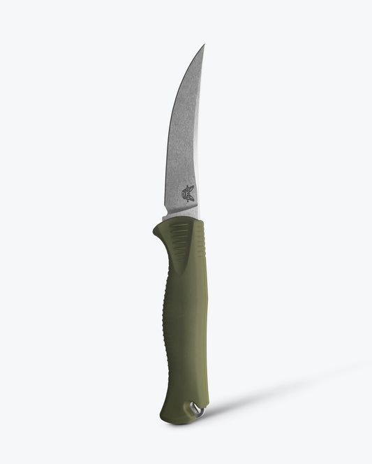 Benchmade Meatcrafter® | Dark Olive Santoprene® Handle | 4" Trailing point Blade 15505