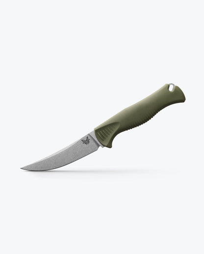 Benchmade Meatcrafter® | Dark Olive Santoprene® Handle | 4" Trailing point Blade 15505