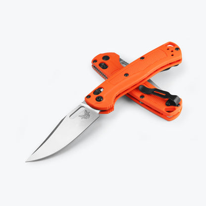 Benchmade 15533 Mini Taggedout folding hunting knife with orange Grivory handle — ClassicBlades