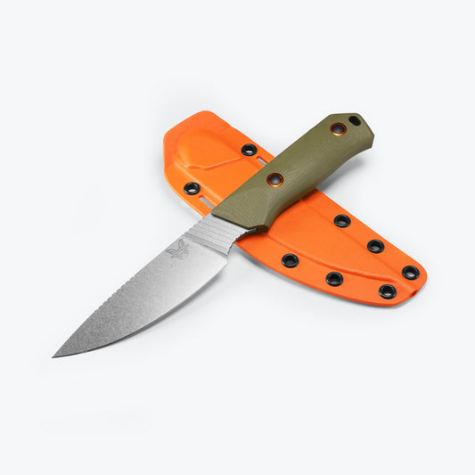 Benchmade 15600-01 Raghorn fixed blade hunting knife with orange Boltaron sheath — ClassicBlades