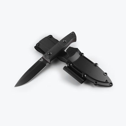 Bechmade 163BK BUSHCRAFTER | CARBON FIBER Handle | DROP-POINT Blade