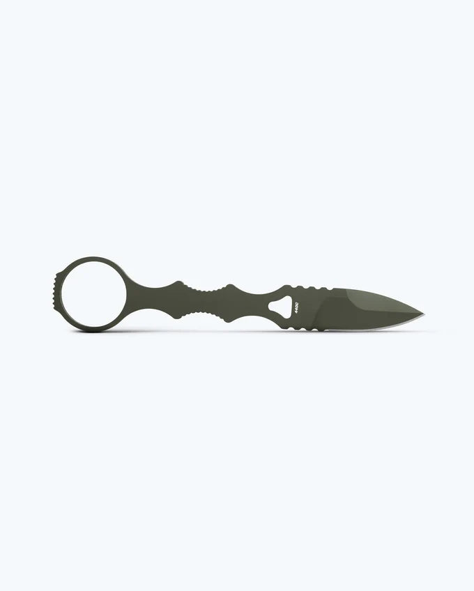 Benchmade 177GN Mini SOCP 2.22 inch 440C OD Green Cerakote single edge spear point blade detail — ClassicBlades