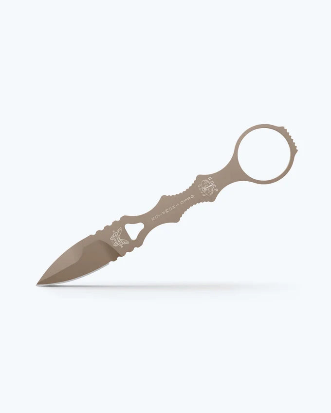 Benchmade 177SN Mini SOCP Dagger with FDE Cerakote 440C spear point blade and tan SOCP sheath — ClassicBlades