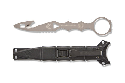 Benchmade 179GRY SOCP Rescue Tool with black MOLLE compatible injection molded sheath and deep-carry clip — ClassicBlades