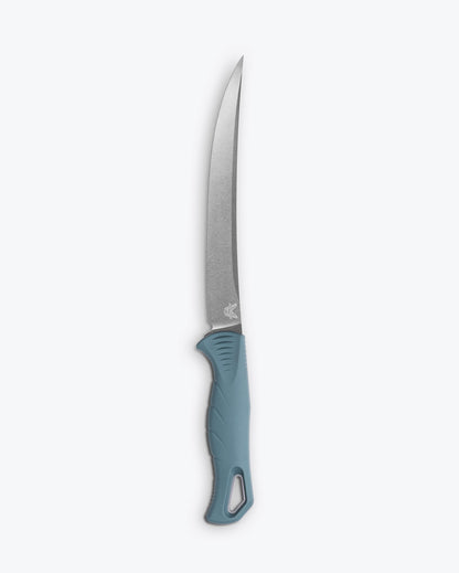 Benchmade 18010 Fishcrafter depth blue Santoprene handle with full tang construction and finger guard — ClassicBlades