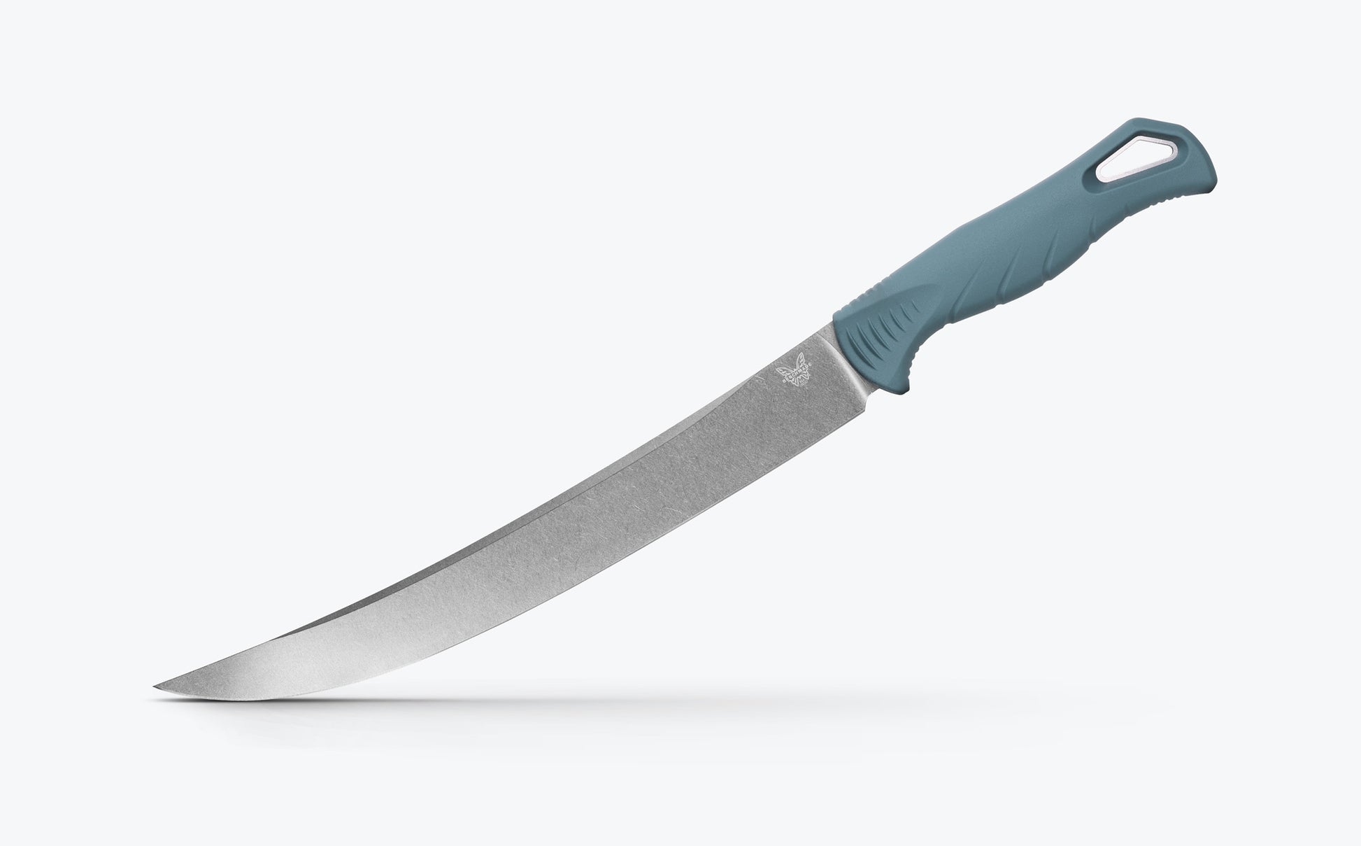 Benchmade 18020 Fishcrafter 9 inch CPM-MagnaCut satin trailing point blade with upswept tip and SelectEdge detail — ClassicBlades