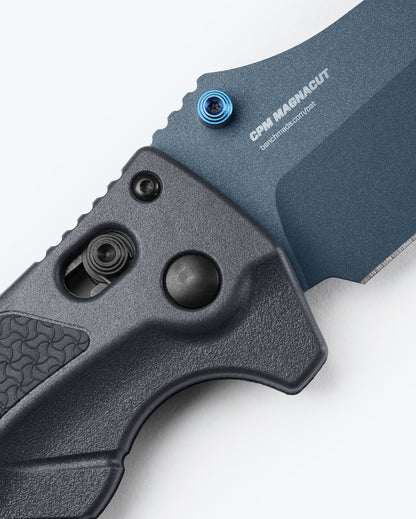 Benchmade 18060BT-01 Adira showing 5.12 inch profile with tempest gray handle and deep-carry pocket clip — ClassicBlades