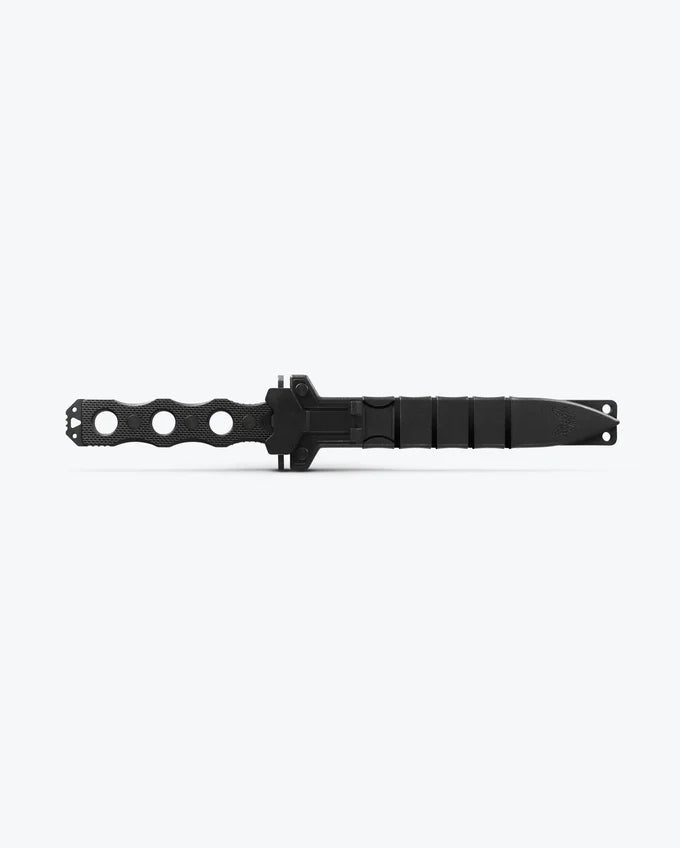 Benchmade 185BK SOCP Fixed Blade tactical knife in SOCP sheath system for belt and MOLLE carry detail— ClassicBlades