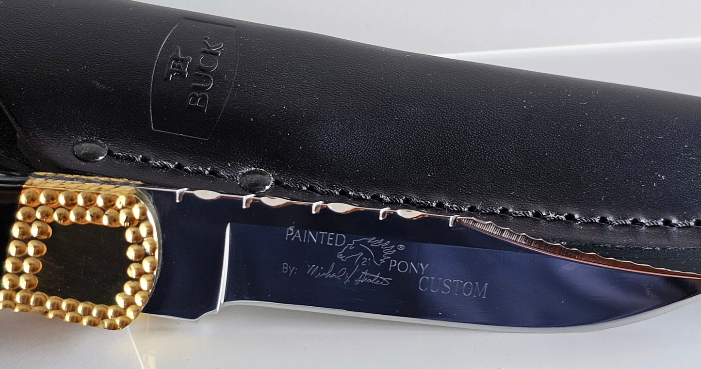 Michael Prater Painted Pony Buck 101 Custom Michael Prater Signature Series with Original buck Sheath, Box and COA