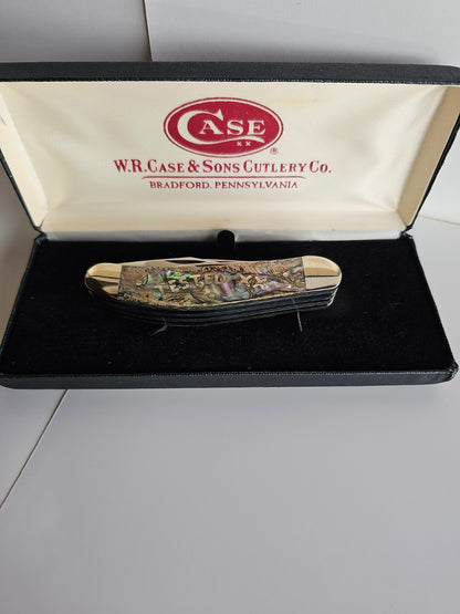 Case XX 2003 5 Blade Mother Of Pearl Series Tony Bose Abalone 5 Blade Sowbelly Knife 1 of 500