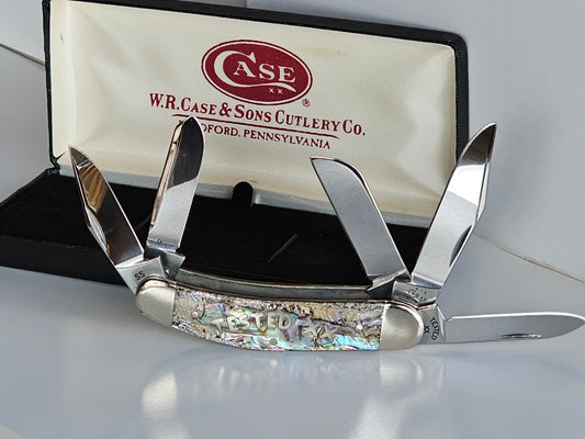 Case XX 2003 5 Blade Mother Of Pearl Series Tony Bose Abalone 5 Blade Sowbelly Knife 1 of 500