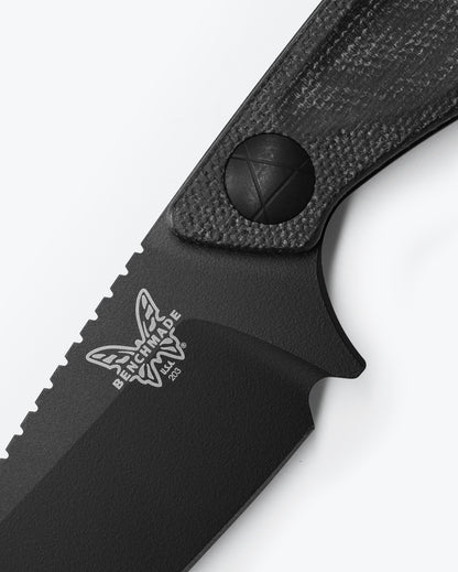 Benchmade 203BK-02 Dacian 3.54 inch CPM-MagnaCut black Cerakote  detail — ClassicBlades