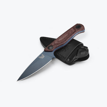 Benchmade 203BT-03 Dacian fixed blade knife with brown leather scout-carry sheath and Boltaron insert — ClassicBlades