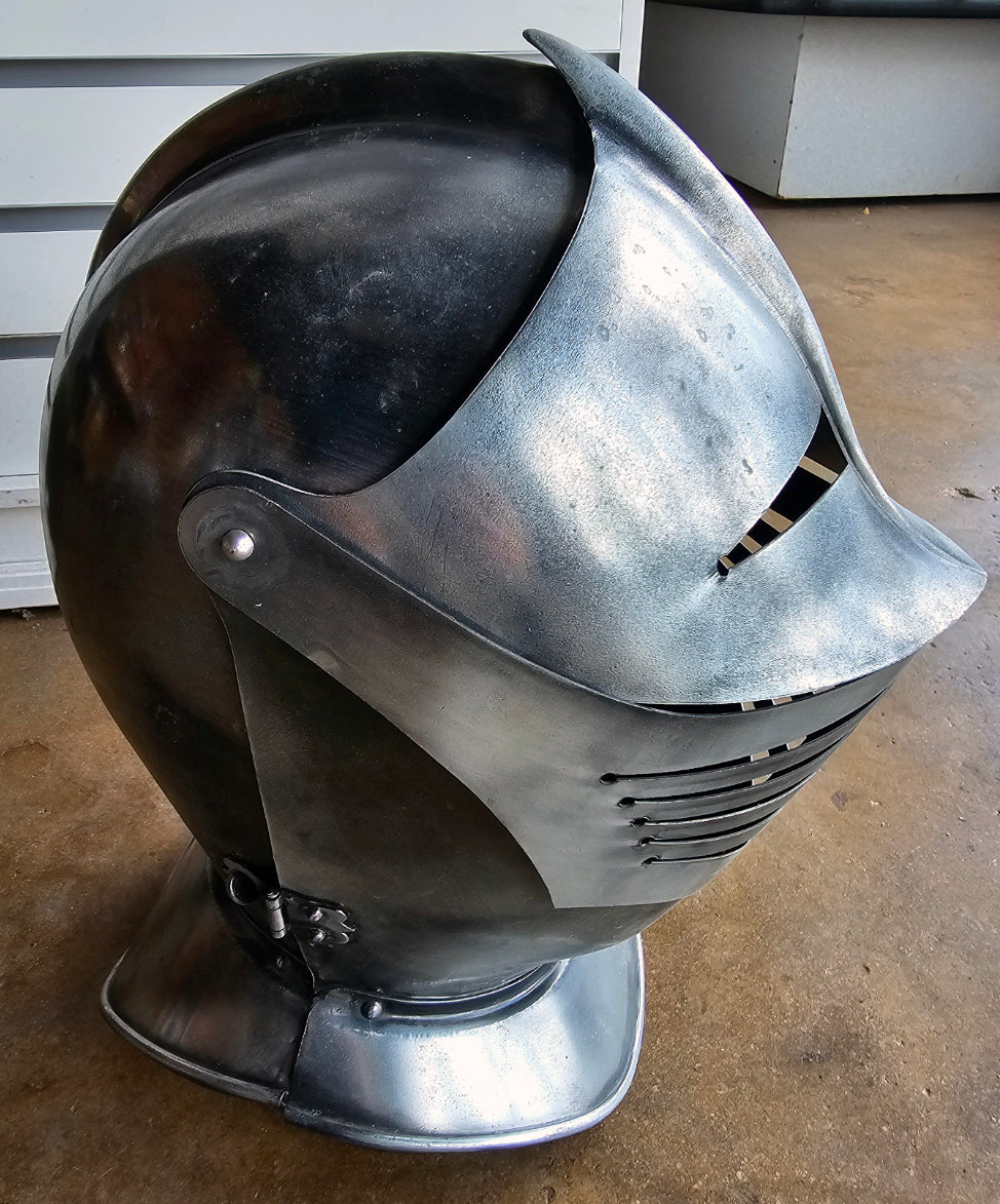 Vintage Armaduras Medievales Hand Made Burnished Steel Helmet Made in Toledo Spain