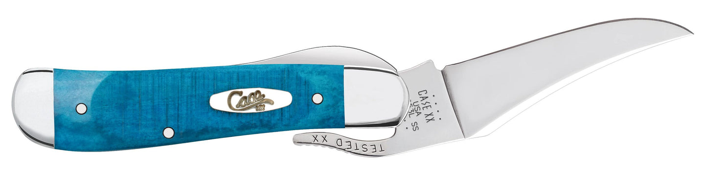 Case 25589 RussLock 2.70 inch Tru-Sharp stainless mirror polish locking clip blade with gimped thumb lever — ClassicBlades