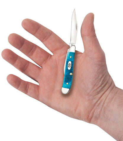 Case 25596 Caribbean Blue Bone Peanut pocket knife  — ClassicBlades
