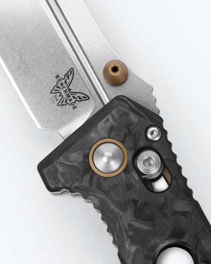 Benchmade 273-03 Mini Adamas 3.25 inch CPM-MagnaCut satin drop point blade with spine jimping detail — ClassicBlades