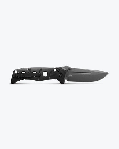 Open 275GY-1 Adamas® folding knife showing sharp drop-point blade and ergonomic grip