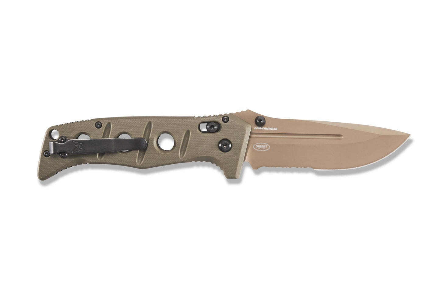 Benchmade 275SFE-2 Adamas showing 5.11 inch profile with OD green G10 handle and deep-carry pocket clip — ClassicBlades