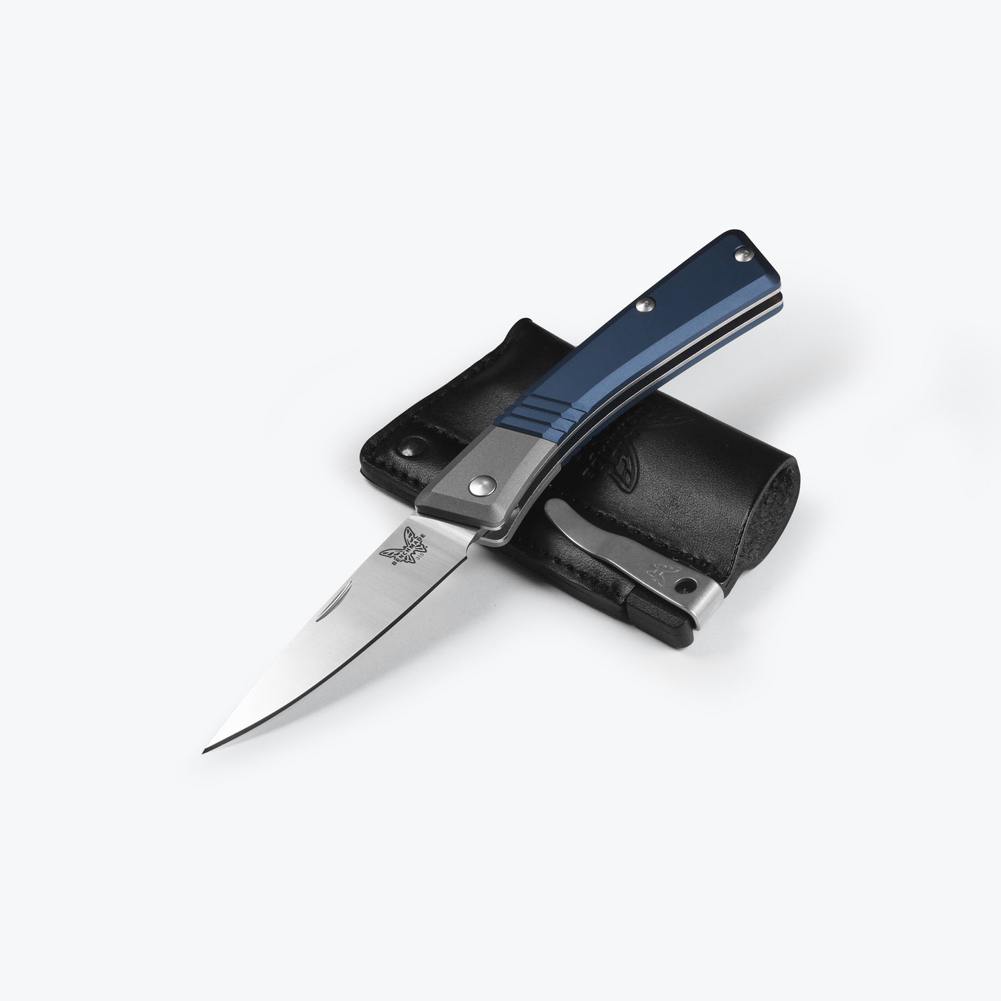 Benchmade 315 Successor slipjoint folder with black leather sheath and removable pocket clip — ClassicBlades