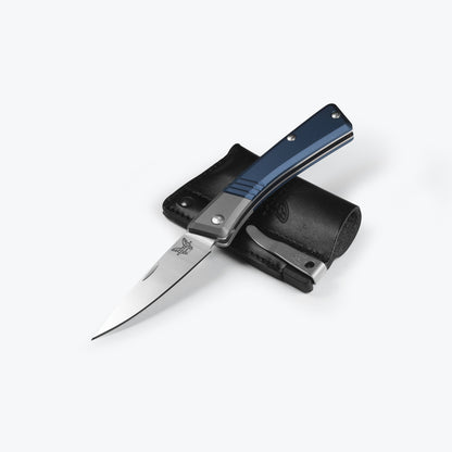 Benchmade 315BK-01 Successor slipjoint folder with black leather sheath and removable pocket clip — ClassicBlades