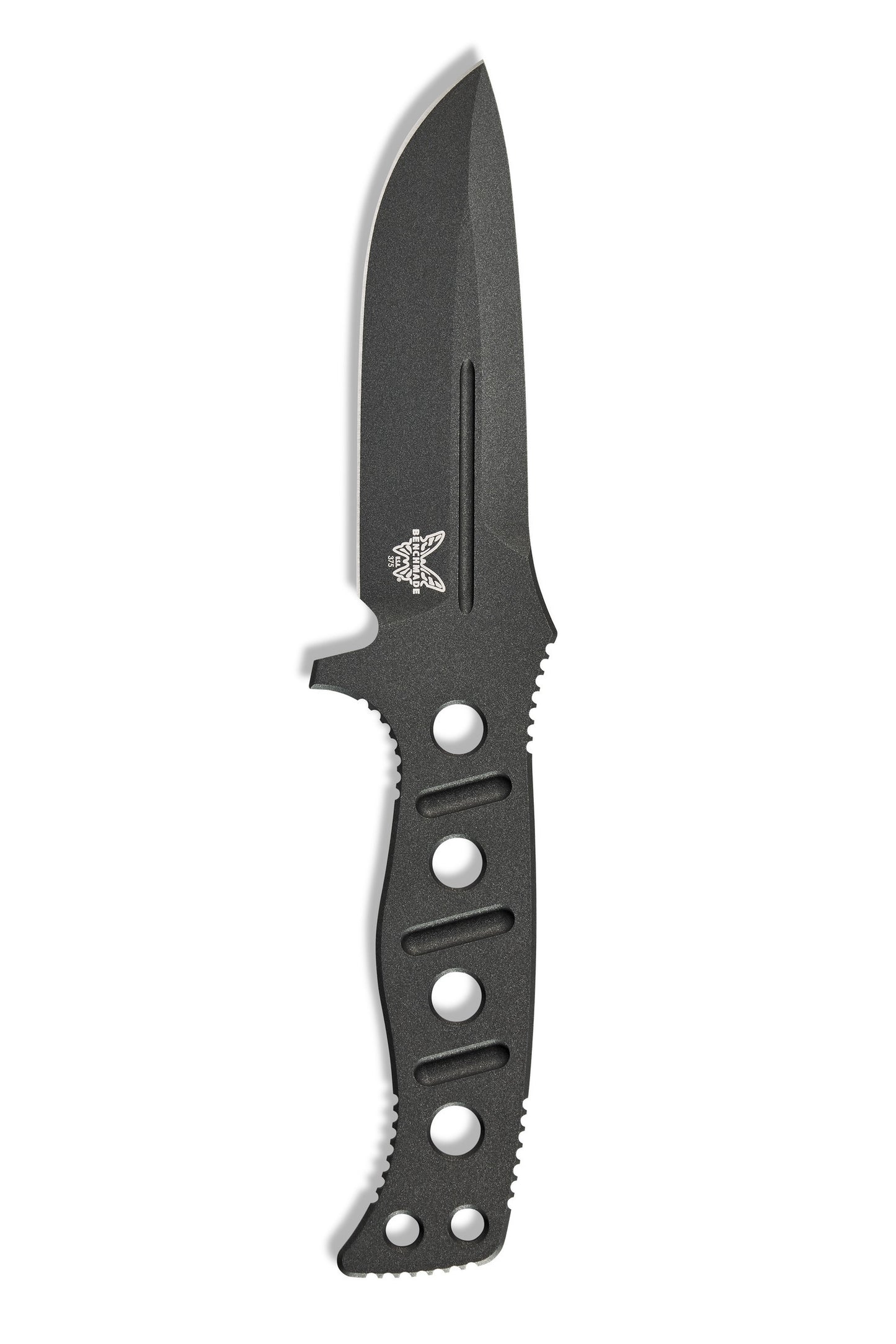 Benchmade 375BK-1 Fixed Adamas skeletonized CPM-CruWear handle wrapped in 96 inch black paracord with lashing hole — ClassicBlades