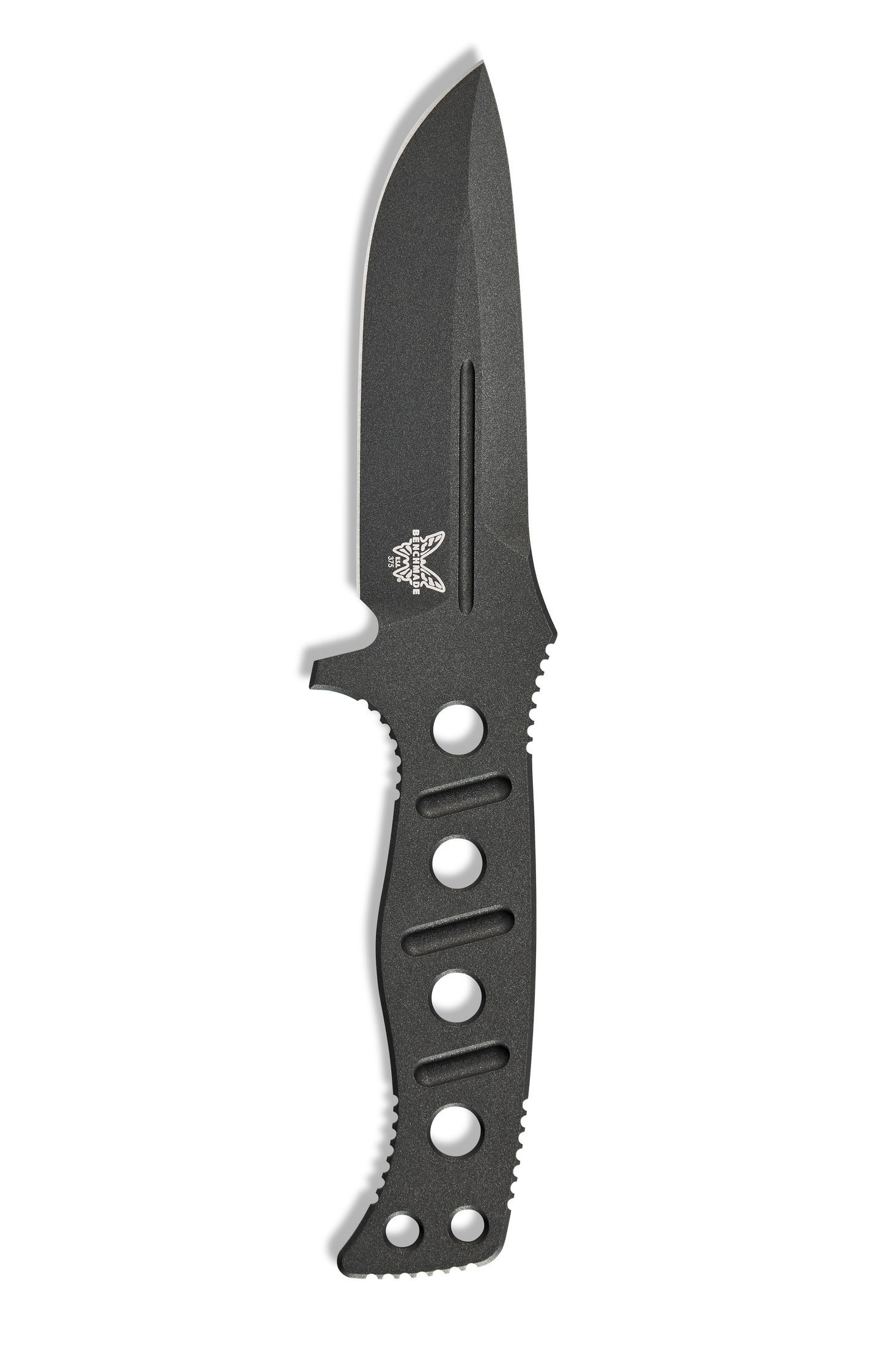 Benchmade 375BK-1 Fixed Adamas skeletonized CPM-CruWear handle wrapped in 96 inch black paracord with lashing hole — ClassicBlades