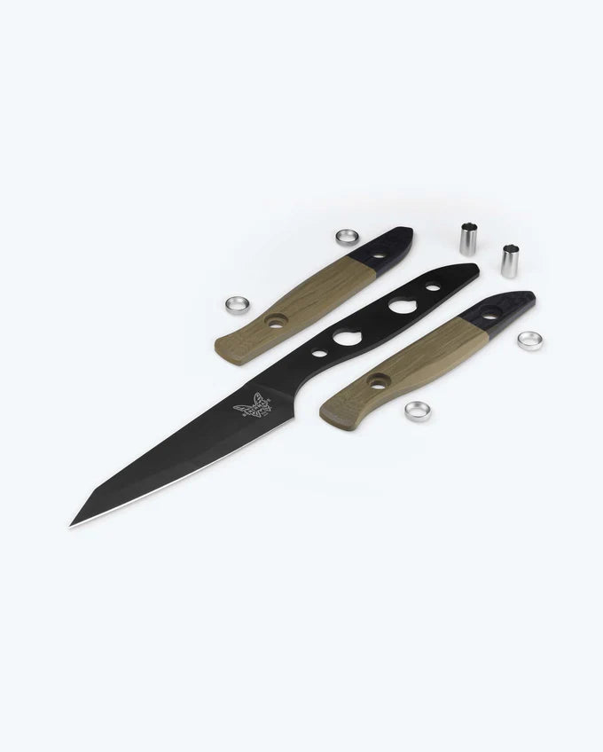 Benchmade 4045BK-01 True Paring Knife with OD green G10 handle and black DLC blade