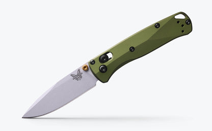 Benchmade 533SL-10 Mini Bugout 2.82 inch CPM-S90V Crushed Silver Cerakote drop point blade detail — ClassicBlades