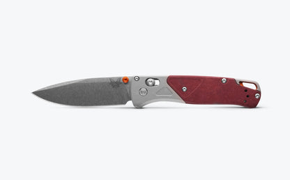 Benchmade 535-09 Bugout folding knife with gray aluminum and Redstone Richlite handle  — ClassicBlades