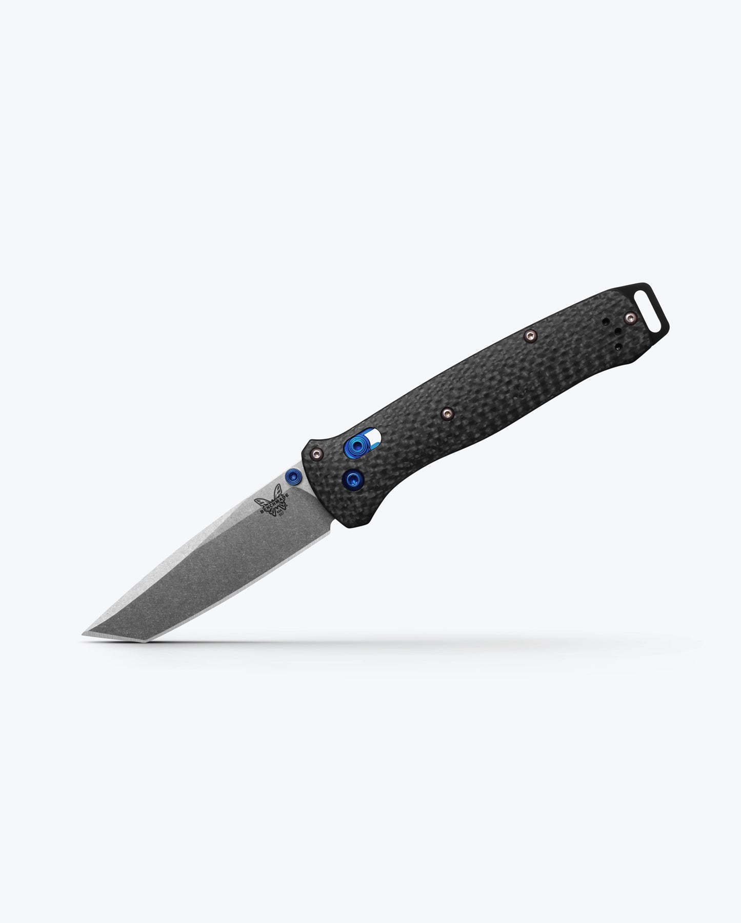 Benchmade 537-09 Bailout marbled carbon fiber handle with black aluminum glass breaker pommel and AXIS Lock detail — ClassicBlades