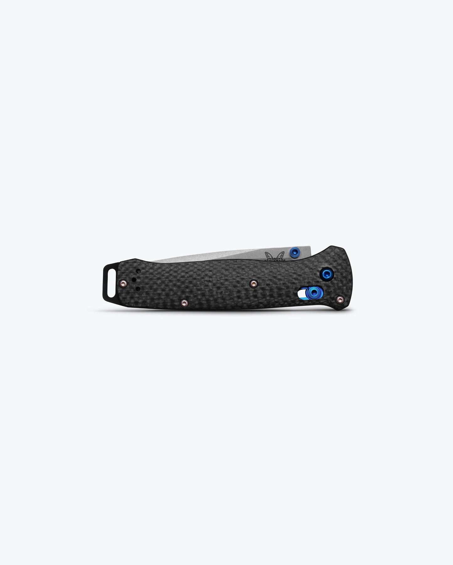 Benchmade 537-09 Bailout closed showing 4.69 inch profile with marbled carbon fiber handle and mini deep-carry clip — ClassicBlades