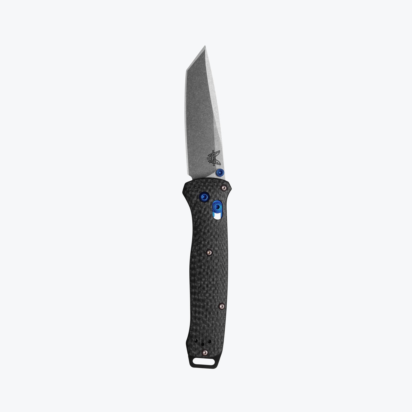 Benchmade 537-09 Bailout 3.38 inch M390 stonewash tanto blade with dual thumb stud detail — ClassicBlades