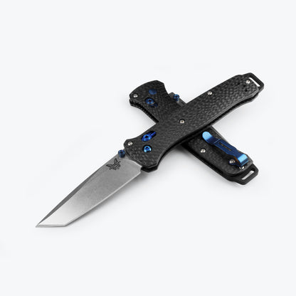 Benchmade 537-09 Bailout tactical folding knife with marbled carbon fiber handle and M390 stonewash tanto blade — ClassicBlades