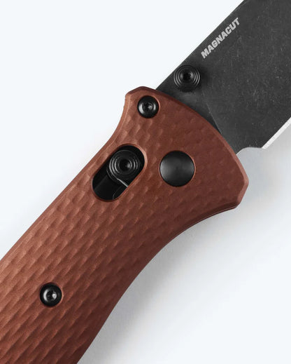 Benchmade 537BK-07 Bailout burnt copper anodized aluminum handle with diamond texture and black oxide hardware