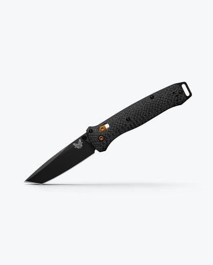 Benchmade 537BK-10 Bailout 3.38 inch CPM-S90V Black Cerakote tanto blade with bronze washer pivot detail — ClassicBlades
