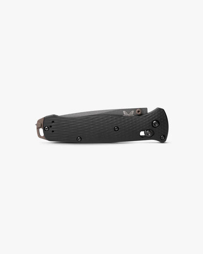 Benchmade 537SGY-03 Bailout closed showing mini deep-carry clip and black aluminum handle profile