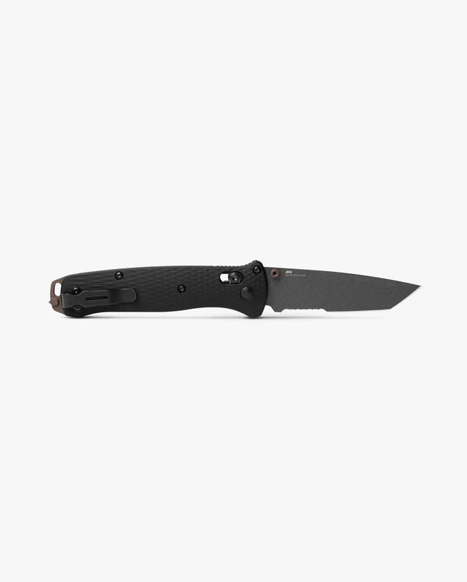 Benchmade 537SGY-03 Bailout 3.38 inch CPM-M4 tungsten gray Cerakote partially serrated tanto blade detail