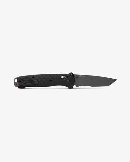 Benchmade 537SGY-03 Bailout 3.38 inch CPM-M4 tungsten gray Cerakote partially serrated tanto blade detail