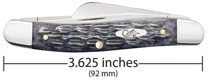 Case 58413 Pocket Worn Gray Bone Stockman closed showing 3.63 inch profile with oval nickel silver Case script shield — ClassicBlades