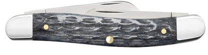 Case 58413 Pocket Worn Gray Bone Crandall jigged handle detail showing distinctive gray bone color and worn finish — ClassicBlades