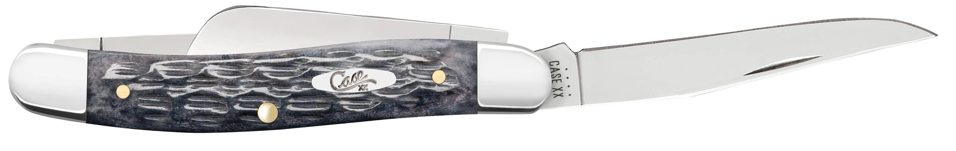 Case 58413 Pocket Worn Gray Bone Stockman 2.57 inch clip, 1.88 inch sheepfoot and 1.71 inch spey Chrome Vanadium blades — ClassicBlades