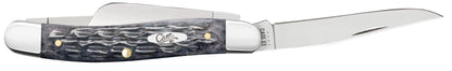 Case 58413 Pocket Worn Gray Bone Stockman 2.57 inch clip, 1.88 inch sheepfoot and 1.71 inch spey Chrome Vanadium blades — ClassicBlades