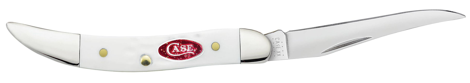 Case 60180 SparXX Small Texas Toothpick 2.25 inch Tru-Sharp stainless mirror polish long clip blade detail — ClassicBlades