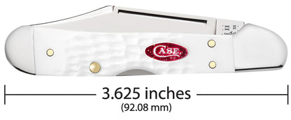 Case 60185 SparXX Mini CopperLock closed showing 3.63 inch profile with red and silver glimmering SparXX Case shield — ClassicBlades