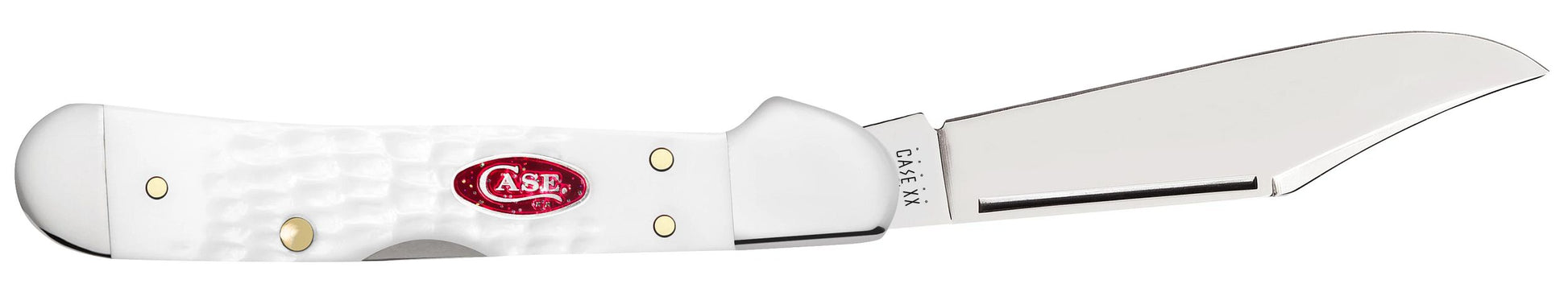 Case 60185 SparXX Mini CopperLock 2.72 inch Tru-Sharp stainless mirror polish locking clip blade detail — ClassicBlades