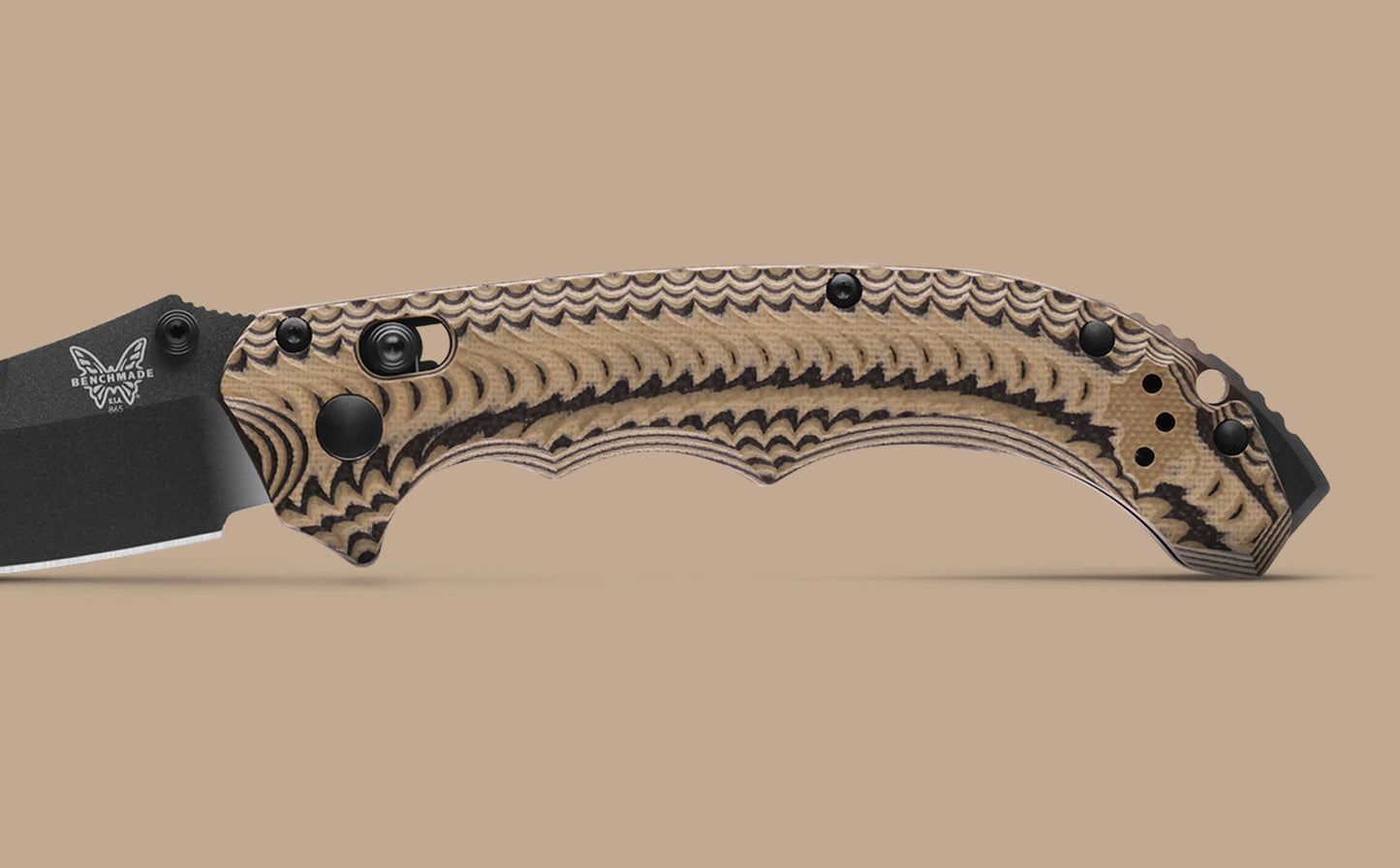 Benchmade Mini Bedlam | Black/Coyote/OD | Scimitar CPM-S90V 865BK-01