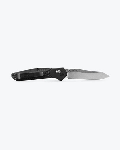 CPM‑S90V reverse tanto blade on Benchmade 940‑1 knife close-up