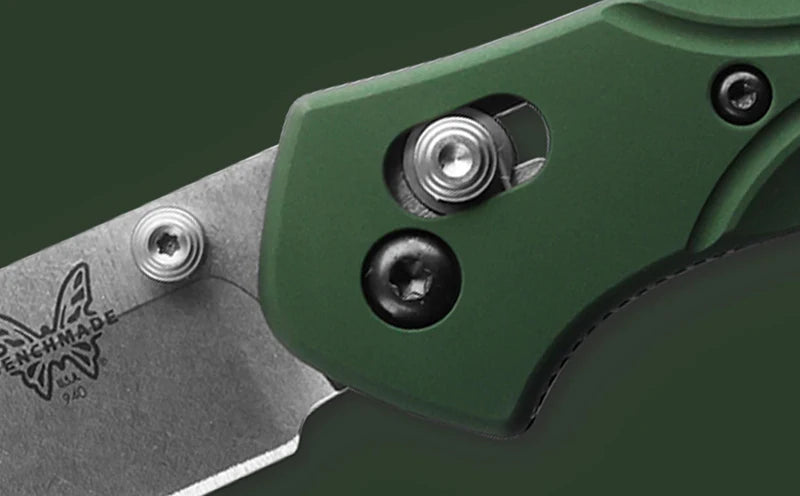 Benchmade 940 Osborne Knife – Green Aluminum Handle, CPM‑S30V Reverse Tanto Blade, AXIS Lock EDC