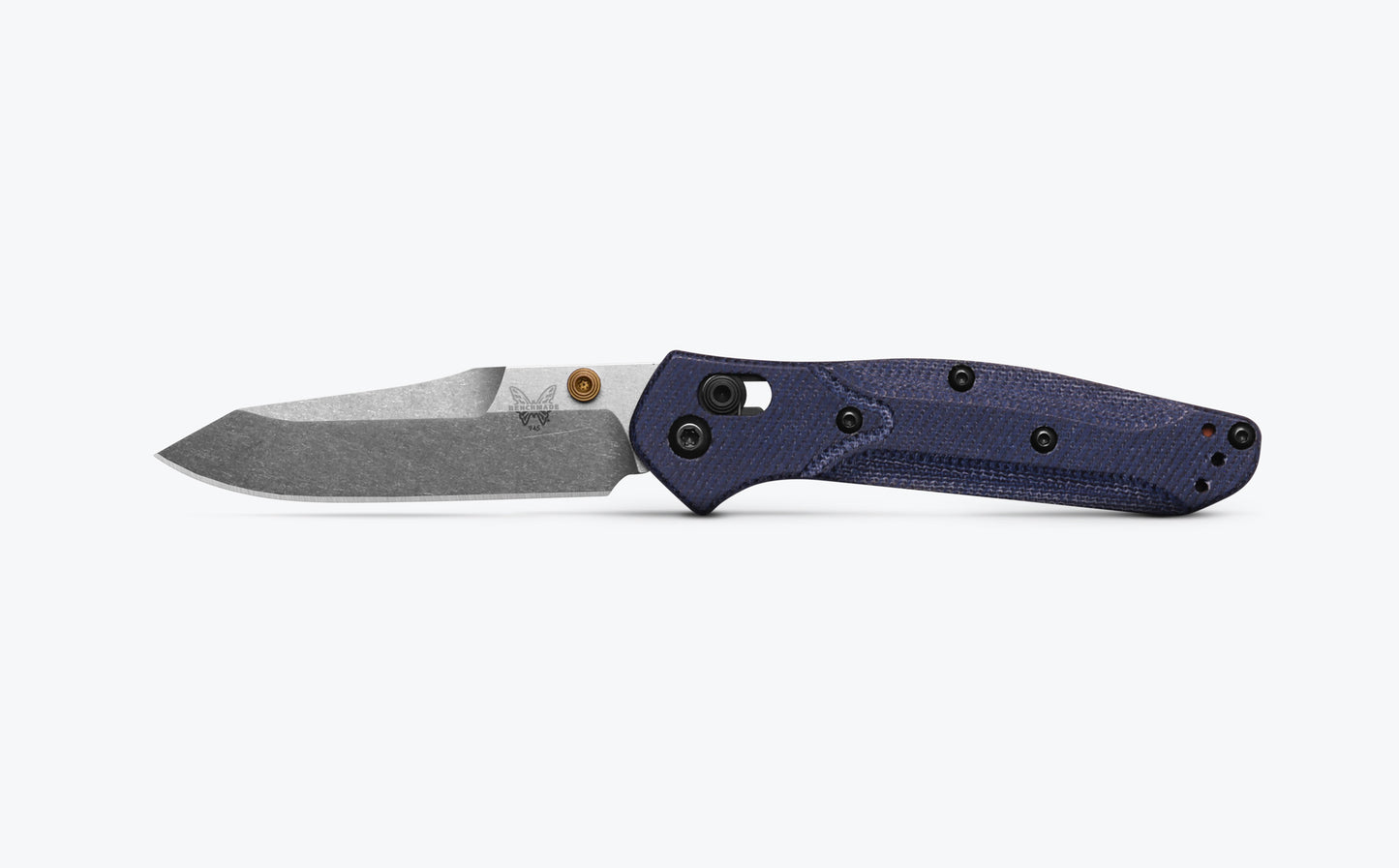 Benchmade 945-04 Mini Osborne 2.92 inch blade with flat grind detail — ClassicBlades